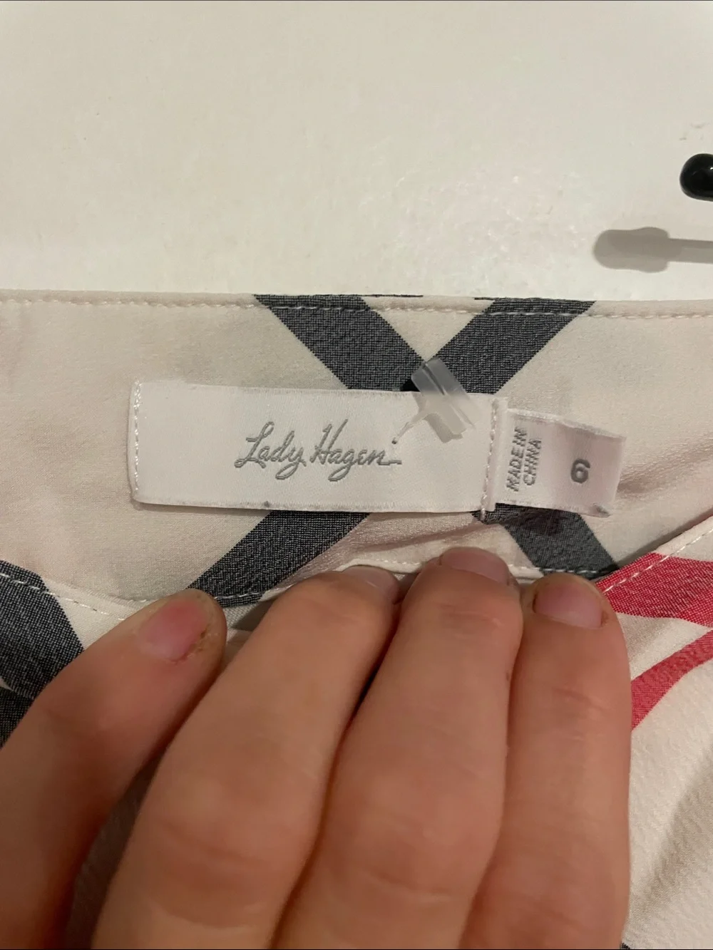 Lady Hagen White Mini Skort with Red & Black Plaid Sz 6 B135